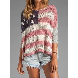 Free People American Flag Sweater